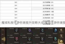魔域私服发布网：魔域私服手游伤害提升攻略大全(魔域手游伤害提升攻略完全指南)